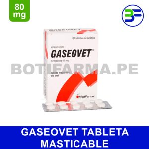 Gaseovet 80 mg Tableta Masticable – Alivio rápido de los gases intestinales