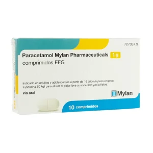 Paracetamol Mylan 1 g, 10 Comprimidos
