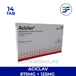 Aciclav 875/125 mg Comprimidos Recubiertos Caja 14 unidades