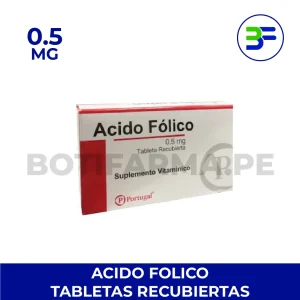 Ácido Fólico 0.5mg Tabletas Recubiertas – Suplemento Esencial para la Salud