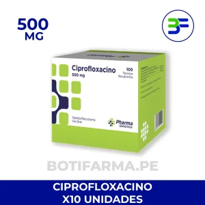 Ciprofloxacino 500 mg Tableta Recubierta – Pharma